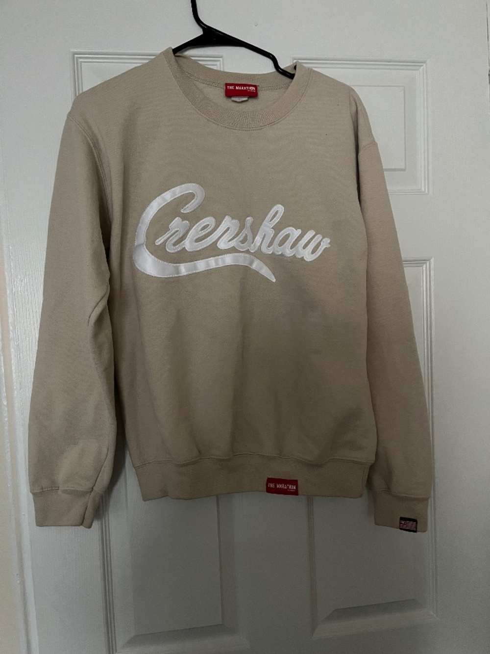 The Marathon Clothing TMC Crenshaw Crewneck Sweatshirt Cream Khaki Size 8
